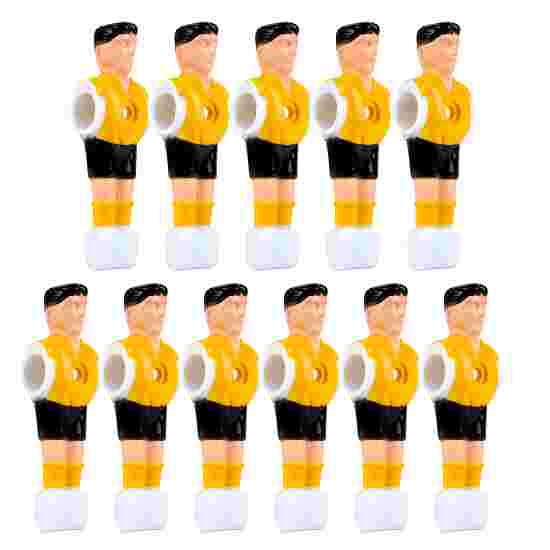 16 mm Table Football Player 11-player team including screws and nuts, Yellow/black