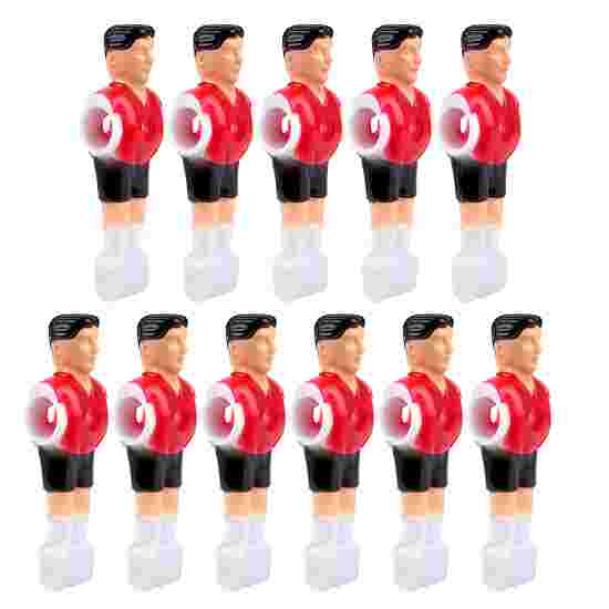 16 mm Table Football Player 11-player team including screws and nuts, Red/black