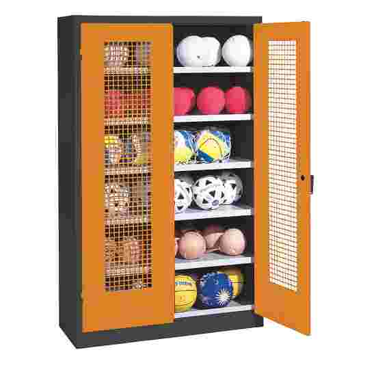 C+P Ball Cabinet Yellow orange (RAL 2000), Anthracite (RAL 7021), Keyed to differ, Handle