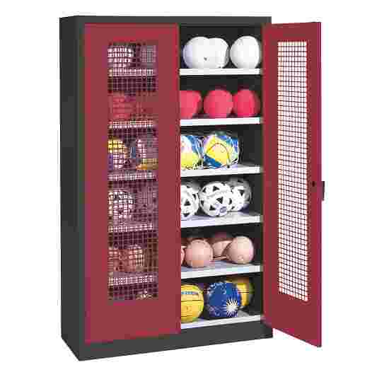 C+P Ball Cabinet Ruby red (RAL 3003), Anthracite (RAL 7021), Keyed to differ, Ergo-Lock recessed handle