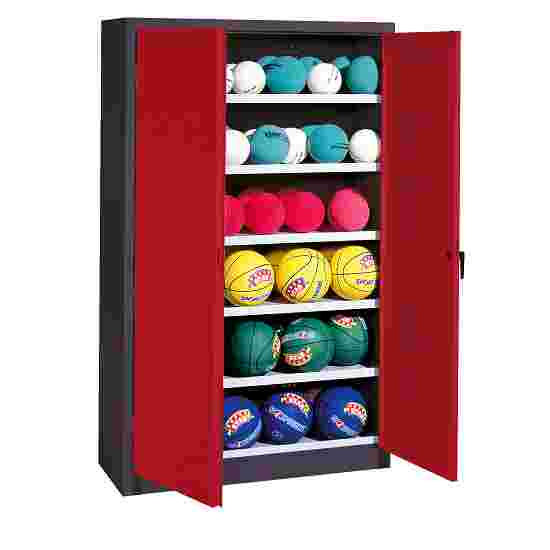 C+P Ball Cabinet Ruby red (RAL 3003), Anthracite (RAL 7021), Keyed alike, Ergo-Lock recessed handle