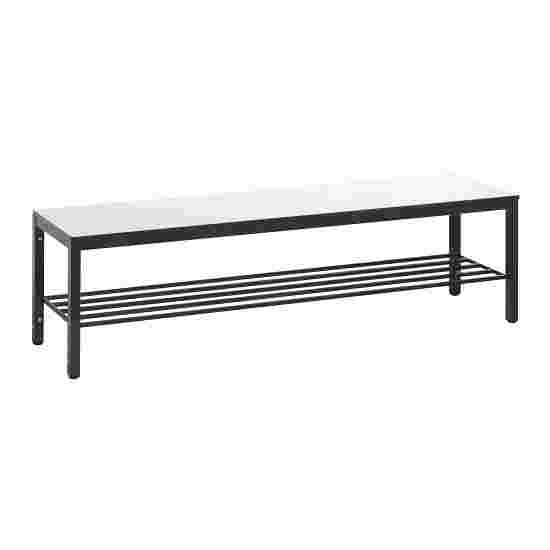 C+P for Damp Areas Changing Room Bench 1.5 m, With shoe shelf, Approx. Colour RAL 9016 Traffic White