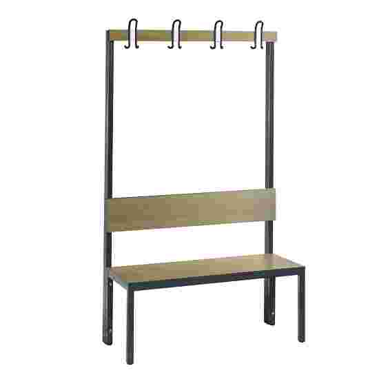 C+P for Damp Areas with Backrest Changing Room Bench 1 m, Without shoe shelf, Sereno Oak