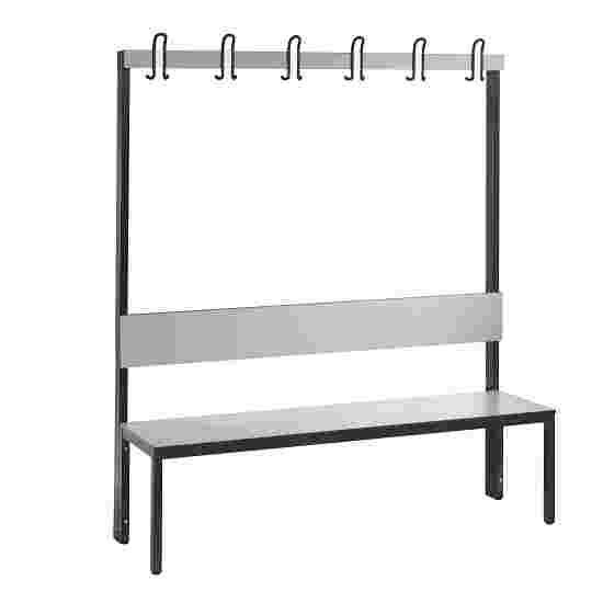 C+P for Damp Areas with Backrest Changing Room Bench 1.5 m, Without shoe shelf, Approx. Colour RAL 7004 Signal Grey