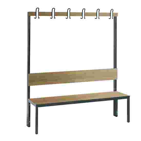 C+P for Damp Areas with Backrest Changing Room Bench 1.5 m, Without shoe shelf, Sereno Oak