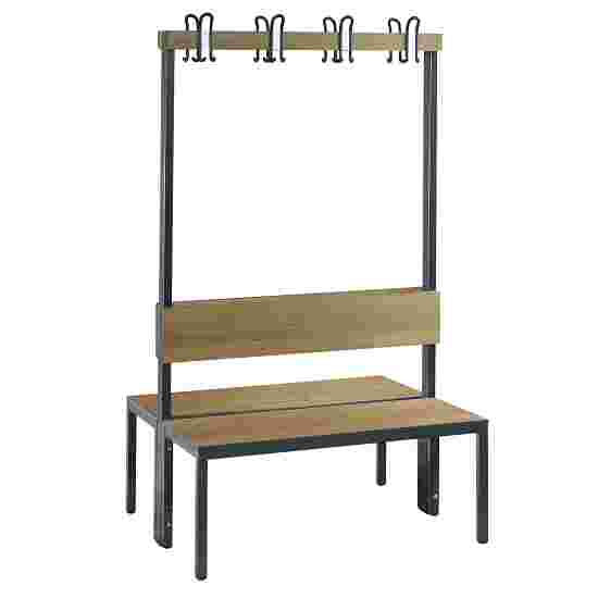 C+P for Damp Areas with Double-Sided Backrest Changing Room Bench 1 m, Without shoe shelf, Sereno Oak