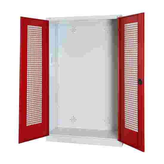 C+P HxWxD 195x120x50 cm, with Perforated Sheet Double Doors Modular sports equipment cabinet Ruby red (RAL 3003), Light grey (RAL 7035), Keyed to differ, Handle