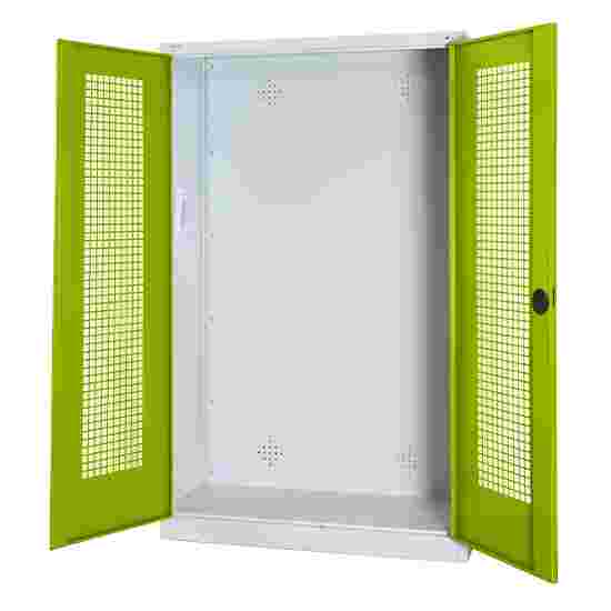 C+P HxWxD 195x120x50 cm, with Perforated Sheet Double Doors Modular sports equipment cabinet Clown Green (RAL 110 80 60), Light grey (RAL 7035), Keyed to differ, Ergo-Lock recessed handle