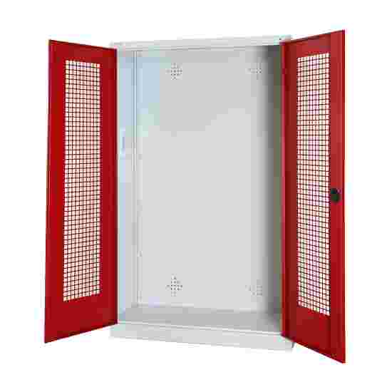 C+P HxWxD 195x120x50 cm, with Perforated Sheet Double Doors Modular sports equipment cabinet Ruby red (RAL 3003), Light grey (RAL 7035), Keyed alike, Handle