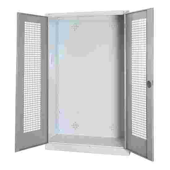 C+P HxWxD 195x120x50 cm, with Perforated Sheet Double Doors Modular sports equipment cabinet Light grey (RAL 7035), Light grey (RAL 7035), Keyed alike, Ergo-Lock recessed handle