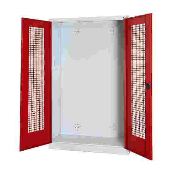 C+P HxWxD 195x120x50 cm, with Perforated Sheet Double Doors Modular sports equipment cabinet Ruby red (RAL 3003), Light grey (RAL 7035), Keyed alike, Ergo-Lock recessed handle