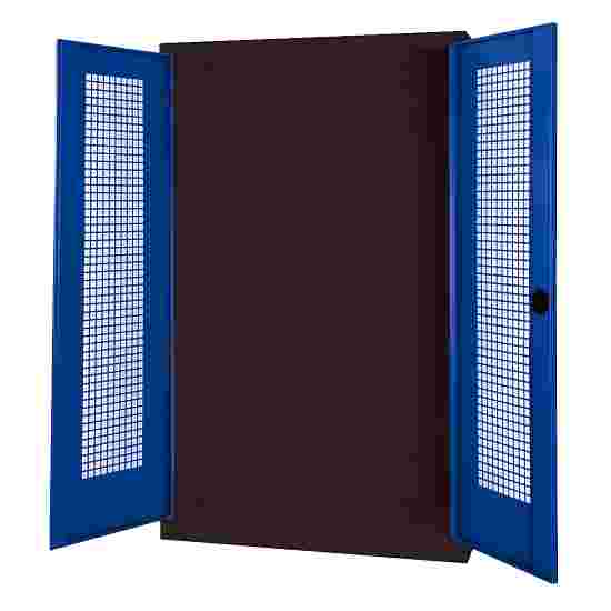 C+P HxWxD 195x120x50 cm, with Perforated Sheet Double Doors Modular sports equipment cabinet Gentian blue (RAL 5010), Anthracite (RAL 7021), Keyed alike, Ergo-Lock recessed handle
