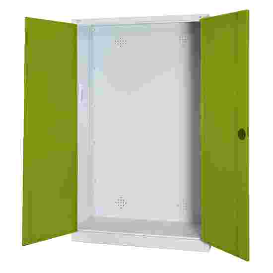 C+P HxWxD 195x120x50 cm, with Sheet Metal Double Doors Modular sports equipment cabinet Clown Green (RAL 110 80 60), Light grey (RAL 7035), Keyed to differ, Handle