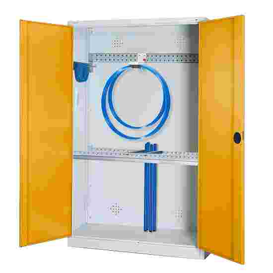 C+P HxWxD 195x120x50 cm, with Sheet Metal Double Doors Modular sports equipment cabinet Golden Yellow (RAL 1004), Light grey (RAL 7035), Keyed to differ, Handle