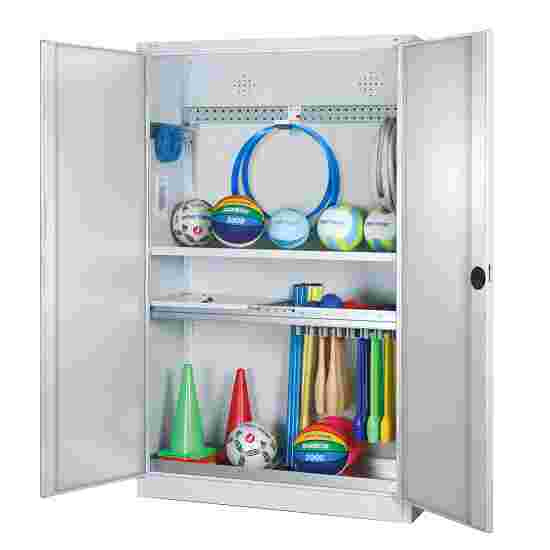 C+P HxWxD 195x120x50 cm, with Sheet Metal Double Doors Modular sports equipment cabinet Light grey (RAL 7035), Light grey (RAL 7035), Keyed to differ, Handle