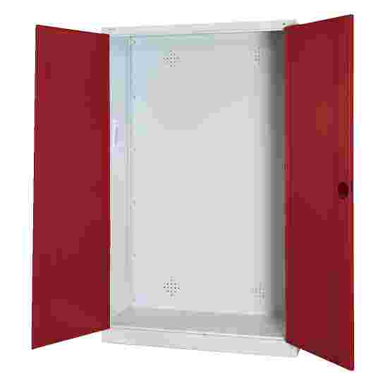 C+P HxWxD 195x120x50 cm, with Sheet Metal Double Doors Modular sports equipment cabinet Ruby red (RAL 3003), Light grey (RAL 7035), Keyed to differ, Ergo-Lock recessed handle