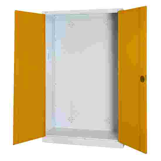 C+P HxWxD 195x120x50 cm, with Sheet Metal Double Doors Modular sports equipment cabinet Golden Yellow (RAL 1004), Light grey (RAL 7035), Keyed to differ, Ergo-Lock recessed handle