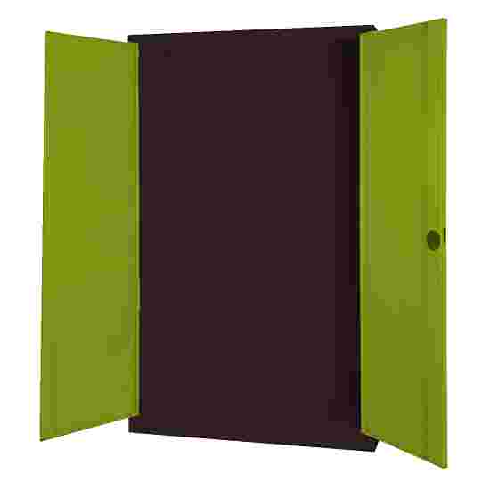 C+P HxWxD 195x120x50 cm, with Sheet Metal Double Doors Modular sports equipment cabinet Clown Green (RAL 110 80 60), Anthracite (RAL 7021), Keyed to differ, Ergo-Lock recessed handle