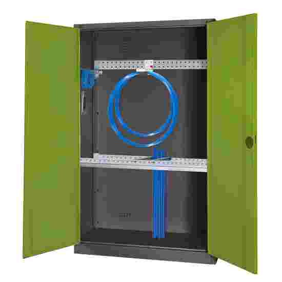 C+P HxWxD 195x120x50 cm, with Sheet Metal Double Doors Modular sports equipment cabinet Clown Green (RAL 110 80 60), Anthracite (RAL 7021), Keyed to differ, Ergo-Lock recessed handle