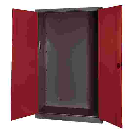 C+P HxWxD 195x120x50 cm, with Sheet Metal Double Doors Modular sports equipment cabinet Ruby red (RAL 3003), Anthracite (RAL 7021), Keyed alike, Ergo-Lock recessed handle