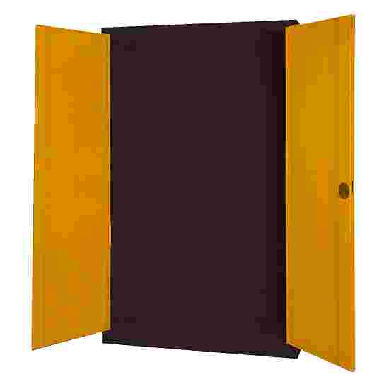 C+P HxWxD 195x120x50 cm, with Sheet Metal Double Doors Modular sports equipment cabinet Golden Yellow (RAL 1004), Anthracite (RAL 7021), Keyed alike, Ergo-Lock recessed handle