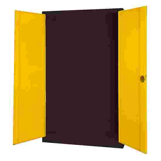 C+P HxWxD 195x120x50 cm, with Sheet Metal Double Doors Modular sports equipment cabinet Traffic Yellow (RAL 1023), Anthracite (RAL 7021), Keyed alike, Ergo-Lock recessed handle