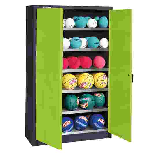 C+P HxWxD 195x93x40 cm, with Sheet Metal Double Doors (type 3) Ball Cabinet Clown Green (RAL 110 80 60), Anthracite (RAL 7021), Keyed to differ