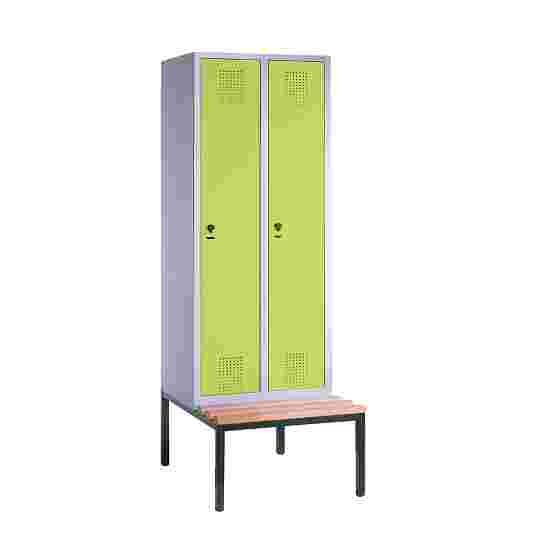 C+P &quot;S 3000 Evolo&quot;, Compartment width 40 cm, with Bench Locker 209x80x50 cm, Clown Green (RAL 110 80 60), 2 compartments