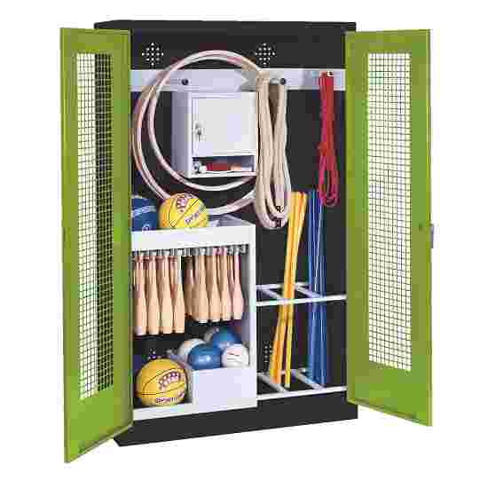 C+P Sports equipment cabinet Viridian green (RDS 110 80 60), Anthracite (RAL 7021), Handle, Keyed to differ
