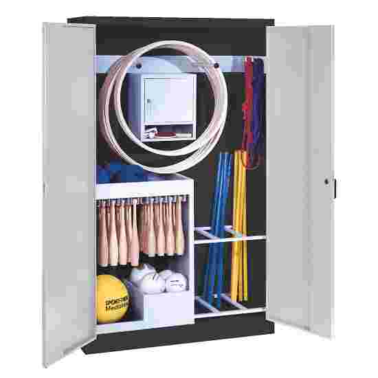 C+P Sports equipment cabinet Light grey (RAL 7035), Anthracite (RAL 7021), Keyed to differ, Ergo-Lock recessed handle