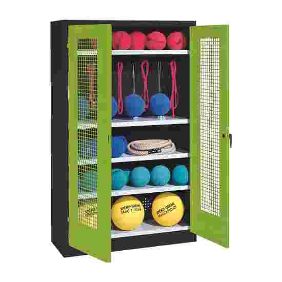 C+P Sports equipment cabinet Viridian green (RDS 110 80 60), Anthracite (RAL 7021), Keyed to differ, Ergo-Lock recessed handle