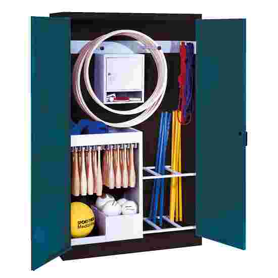 C+P Sports equipment cabinet Gentian blue (RAL 5010), Anthracite (RAL 7021), Keyed alike, Handle