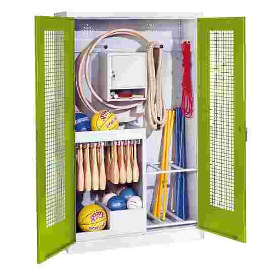 C+P Sports equipment cabinet Viridian green (RDS 110 80 60), Light grey (RAL 7035), Handle, Keyed alike