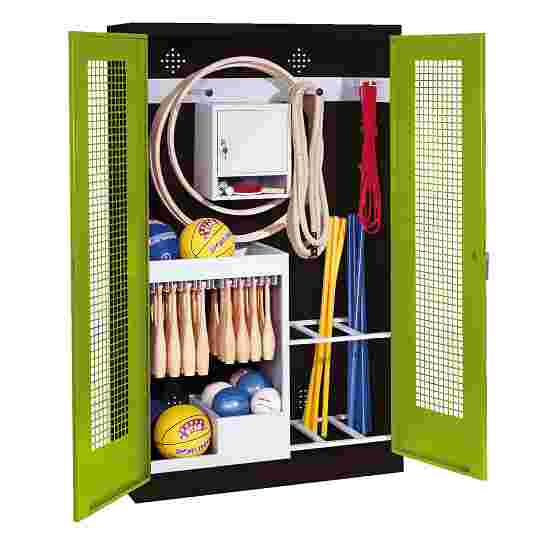 C+P Sports equipment cabinet Viridian green (RDS 110 80 60), Anthracite (RAL 7021), Handle, Keyed alike