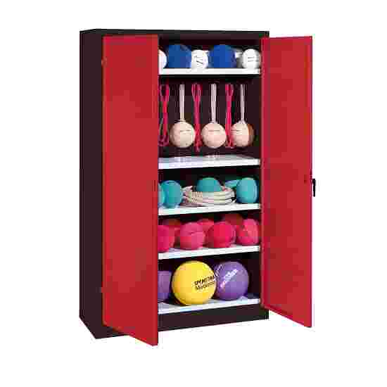 C+P Sports equipment cabinet Ruby red (RAL 3003), Anthracite (RAL 7021), Keyed alike, Handle