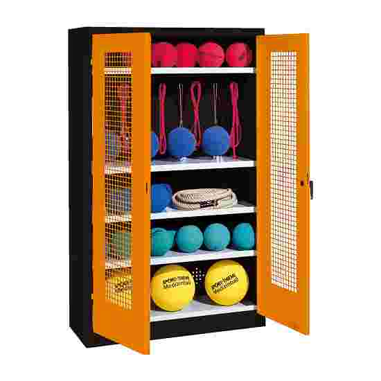 C+P Sports equipment cabinet Yellow orange (RAL 2000), Anthracite (RAL 7021), Keyed alike, Handle