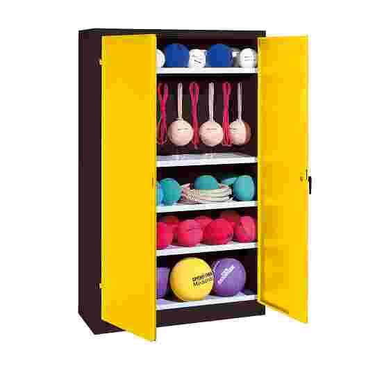 C+P Sports equipment cabinet Sunny Yellow (RDS 080 80 60), Anthracite (RAL 7021), Keyed alike, Ergo-Lock recessed handle