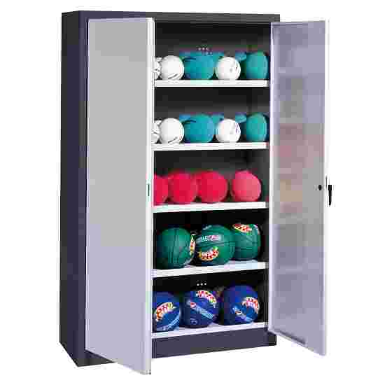 C+P Type 3, (with Metal Double Doors, H×W×D: 195×150×50 cm) Ball Cabinet Light grey (RAL 7035), Anthracite (RAL 7021), Keyed to differ, Ergo-Lock recessed handle