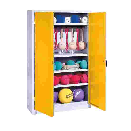 C+P with metal double doors (type 2), HxWxD 195x120x50 cm Equipment Cupboard Golden Yellow (RAL 1004), Light grey (RAL 7035), Keyed to differ, Handle