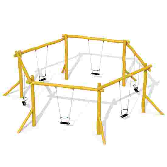 Europlay Rocking Circle &quot;Hexagon&quot; Playground Swings Rubber seats with clamp
