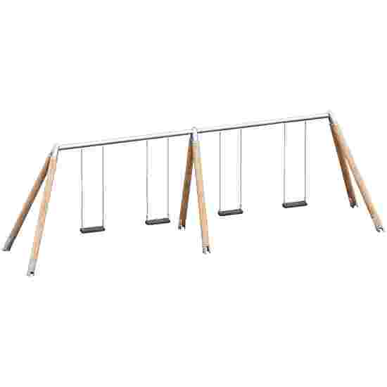 Playparc &quot;Wood/Metal&quot; Quadruple Swing Set Hanging height: 200 cm