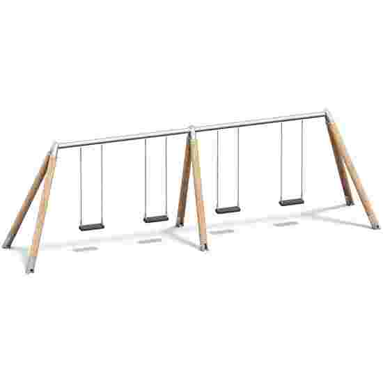 Playparc &quot;Wood/Metal&quot; Quadruple Swing Set Suspension height 245 cm