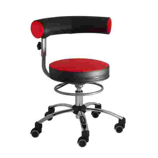 Sanus Gesundheitsstuhl Swivel Chair Faux Leather Upholstery, Height Adjustable 42–51 cm, Red/black