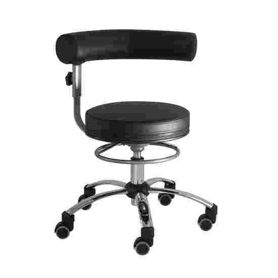 Sanus Gesundheitsstuhl Swivel Chair Faux Leather Upholstery, Height Adjustable 42–51 cm, Black-Black