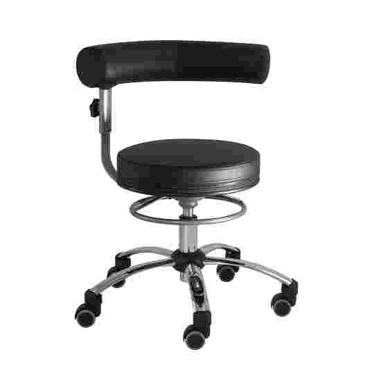 Sanus Gesundheitsstuhl Swivel Chair Faux Leather Upholstery, Height Adjustable 52–72 cm, Black-Black