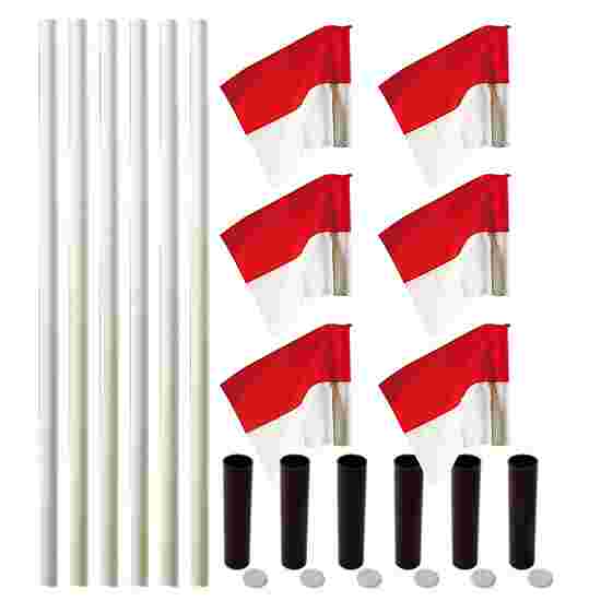 Sport-Thieme &quot;All-Round&quot; Boundary Poles White poles, red/white flags