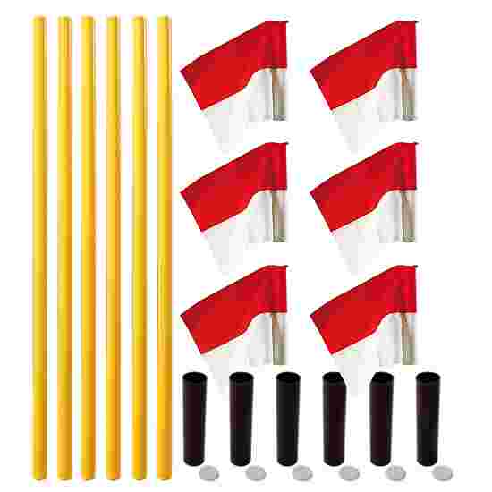 Sport-Thieme &quot;All-Round&quot; Boundary Poles Yellow poles, red/white flags