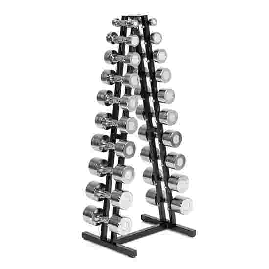 Sport-Thieme &quot;Chrome&quot; Compact Dumbbell Set 1–10 kg, with stand