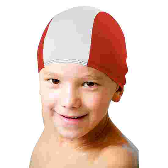 Sport-Thieme &quot;Fabric&quot; Swimming Caps Red/white, Children