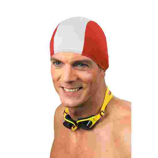 Sport-Thieme &quot;Fabric&quot; Swimming Caps Red/white, Adults